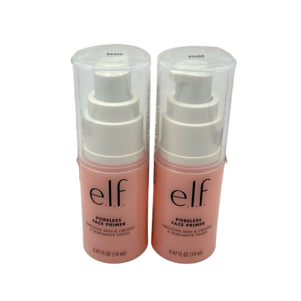 2 e.l.f. Poreless Face Primer Semi-Matte Finish Glow Smooth Skin Vegan ELF